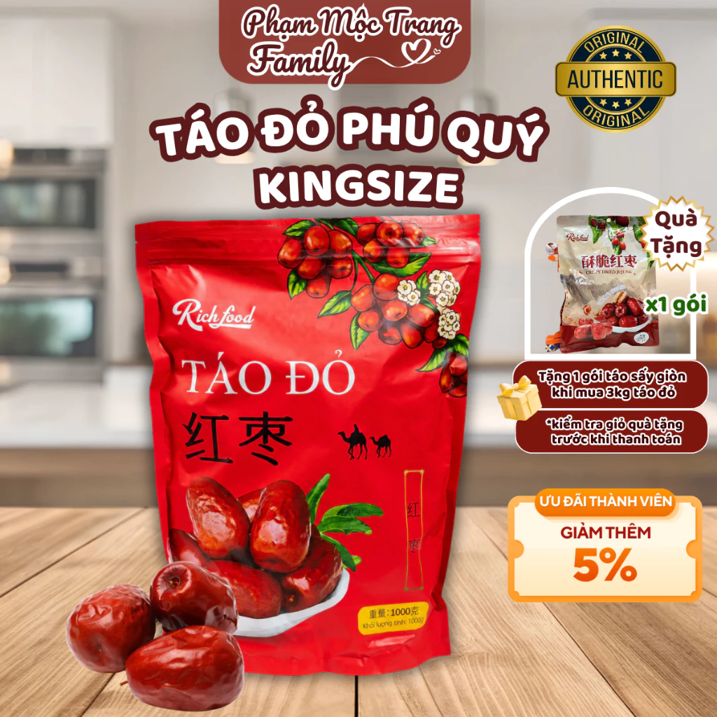 Táo đỏ Thiên Sâm giúp ngủ ngon, điều hòa huyết áp táo đỏ Tân Cương chống oxy hóa tốt cho sức khỏe