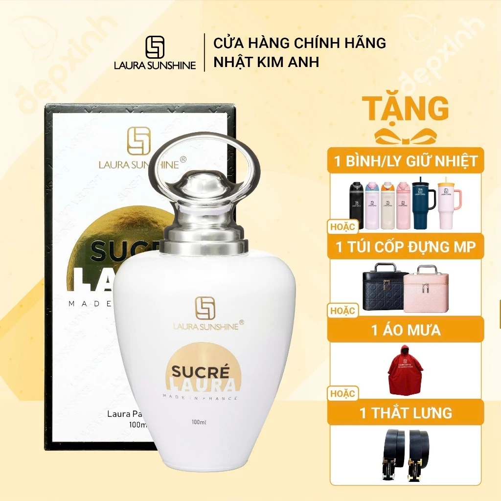 [TẶNG QUÀ] Nước hoa nữ Laura Sunshine No.07 Sucré Laura 100ml - Nữ tính, Dịu dàng, Trang nhã