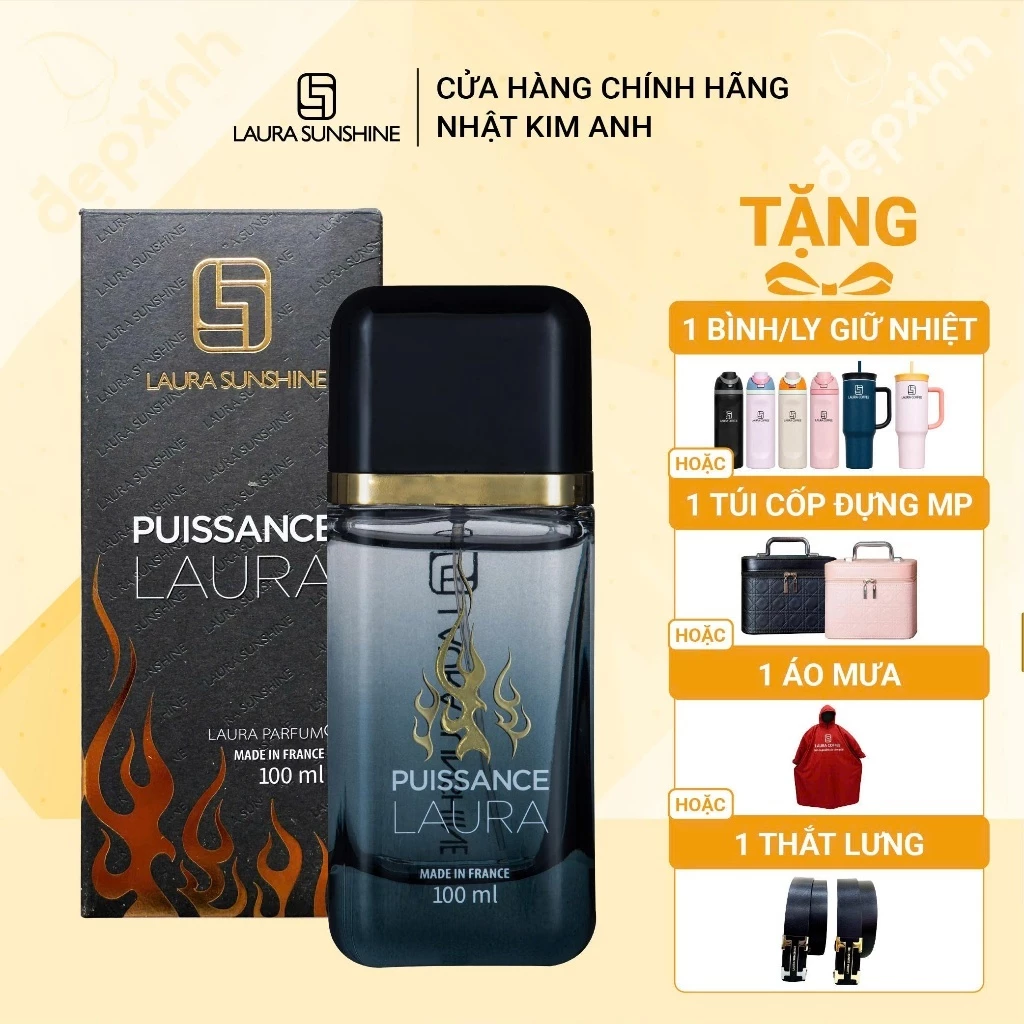 [TẶNG QUÀ] Nước hoa nam Laura Sunshine No.09 Puissance Laura 100ml - Nam tính, Mạnh mẽ