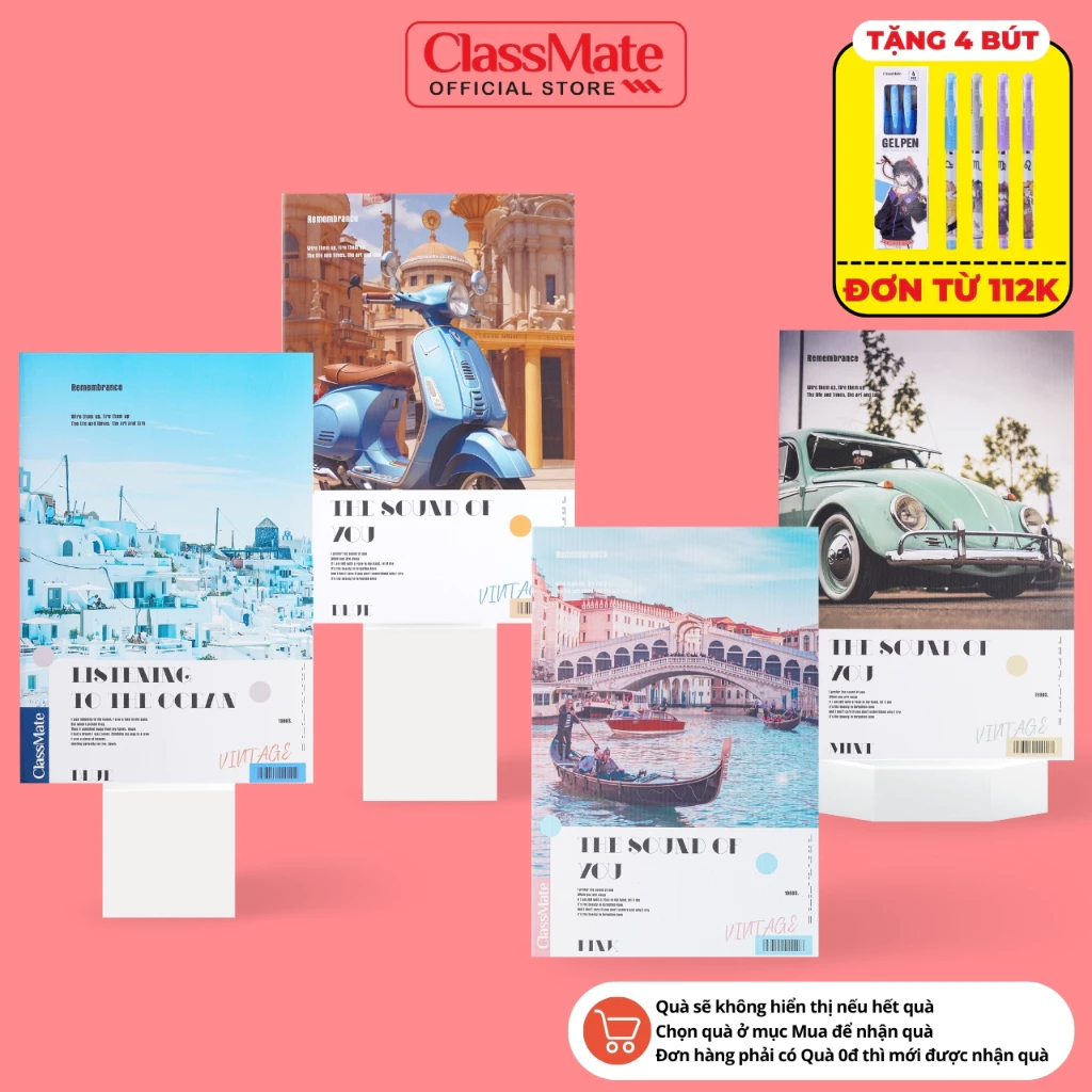 [112K Tặng 4 Bút] Vở Kẻ Ngang A4 70GSM Classmate Sổ Giáo Án 120/260/300 Trang, Bìa Chống Nước, Giấy Ăn Mực, Sổ A4 60GSM