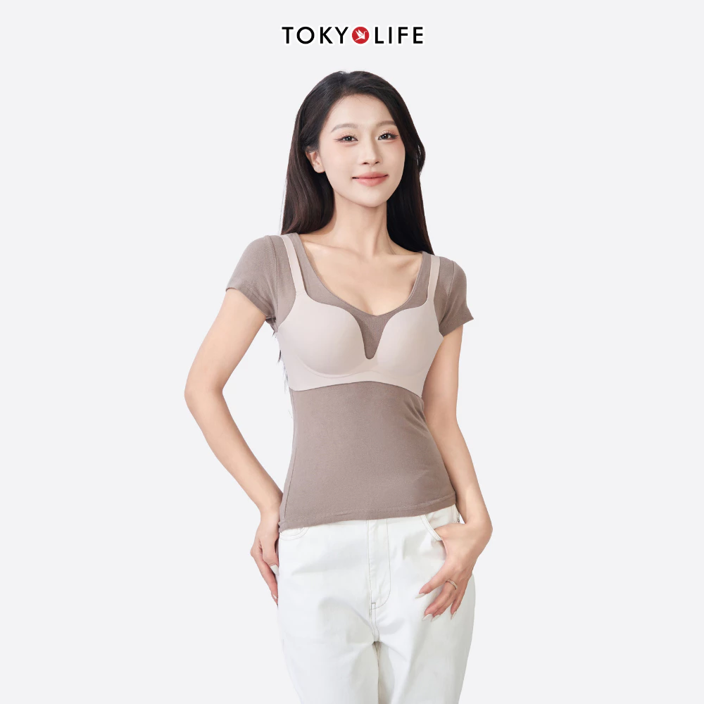 Áo Lót Nữ Tàng Hình TOKYOLIFE Không Gọng Push Up Nâng Đỡ Tôn Dáng Che Khuyết Điểm Tốt - 40006072