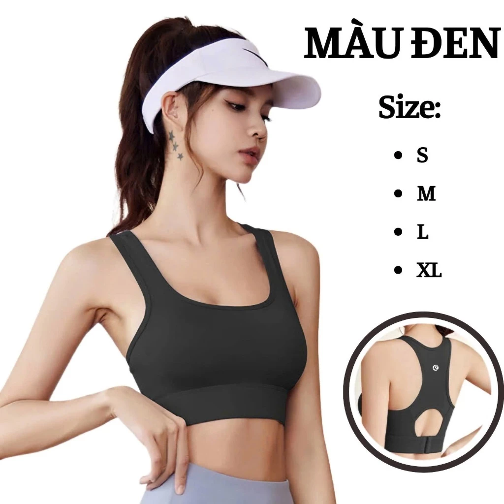 Áo bra nút cài lulu tập gym yoga cao cấp có mút ngực chống sốc