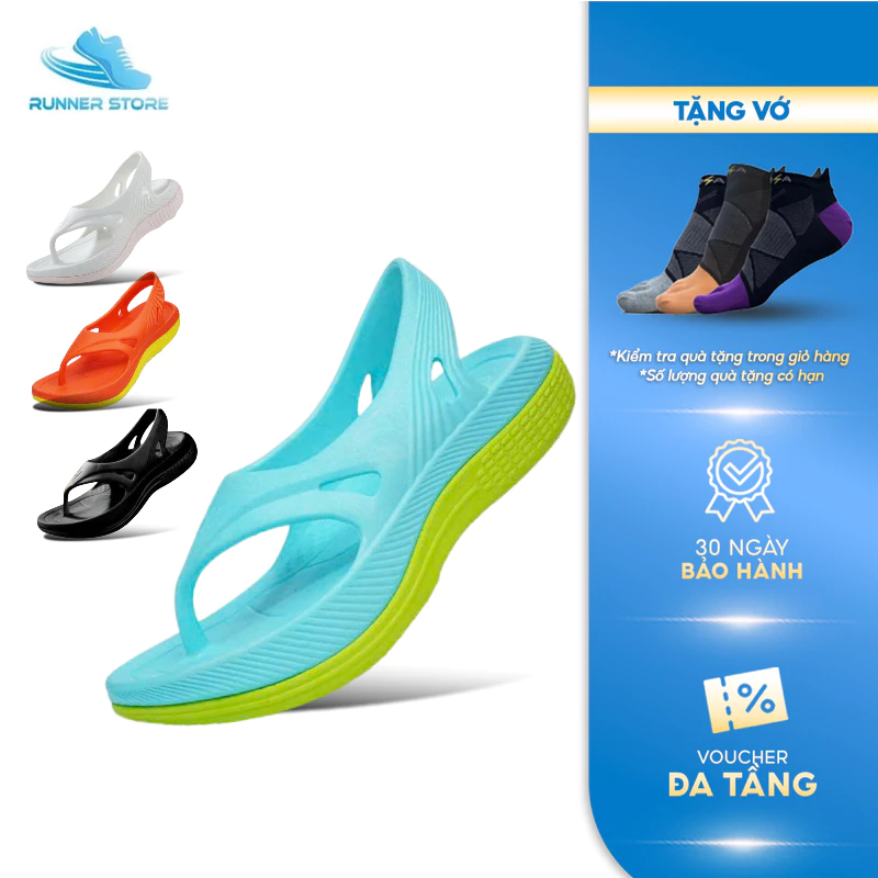 Dép Chạy Bộ Goya Photon Full Carbon Xanh Neon, Running Sandal Chống Trượt Êm Nhẹ Phục Hồi