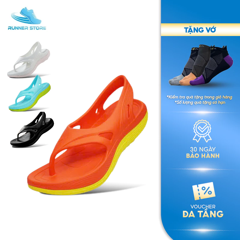 Dép Chạy Bộ Goya Photon Full Carbon Đỏ Vàng, Running Sandal Nhẹ Êm, Chống Trượt