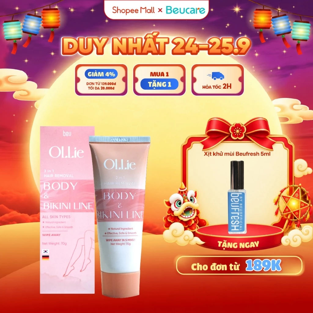 [Độc quyền Livestream] Combo kem tẩy lông và kem dưỡng tẩy vùng kín, nách, tay, chân và dưỡng ẩm da, an toàn