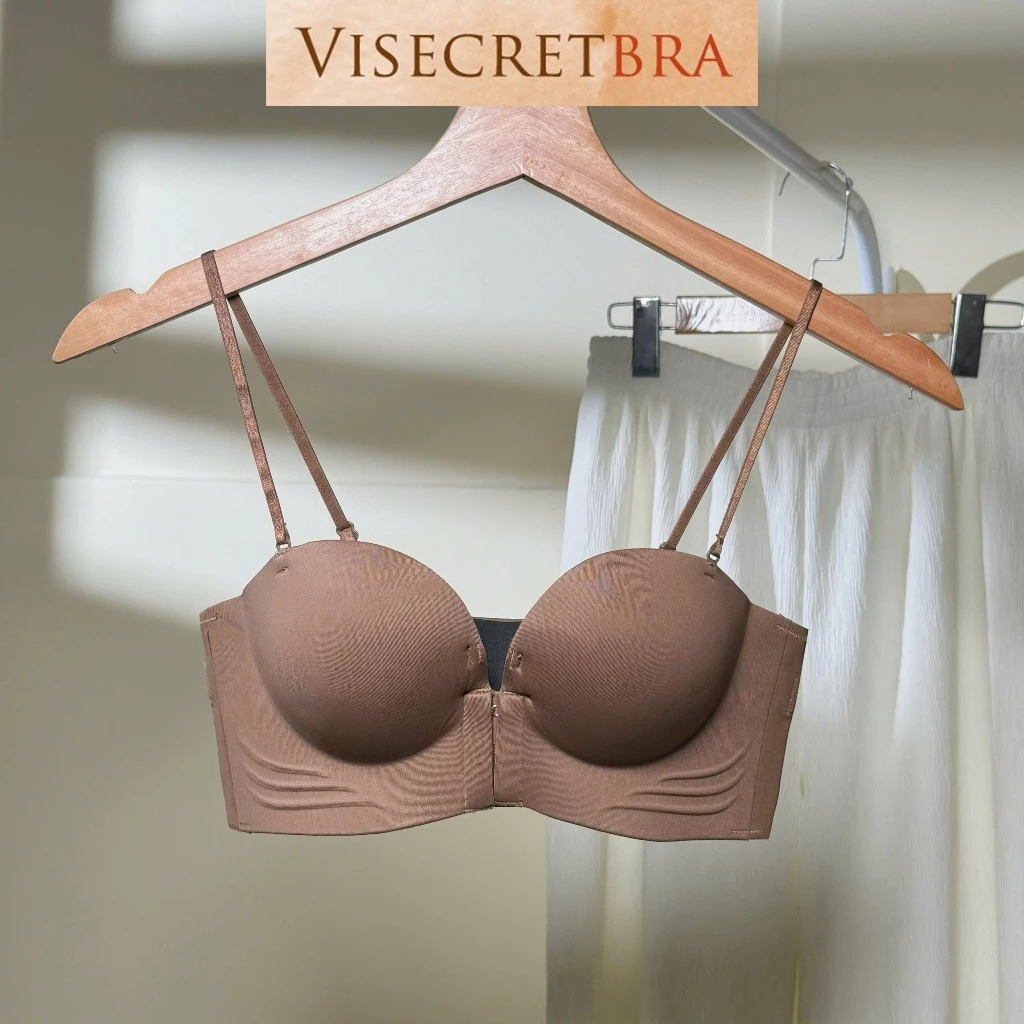 Áo Lót Áo Bra Nữ Visecreet Bra Chất Su Áo Không Dây Cài Trước Nâng Quả Tạo Khu Vé Mút Dày 4CM Che Mỡ -- 240201