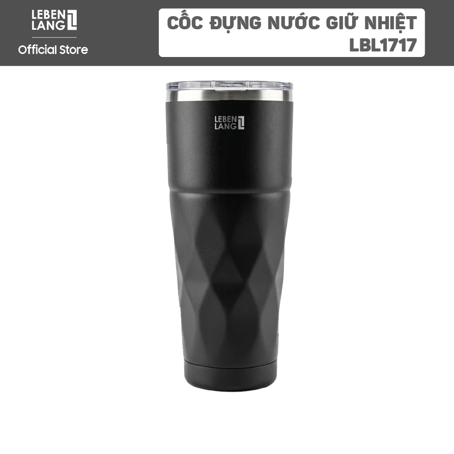 Cốc Giữ Nhiệt Lebenlang LBL1717 900ml – Inox 304, Giữ Nóng Lạnh Trên 6 Giờ, Chống Tràn, Phù Hợp Ô Tô
