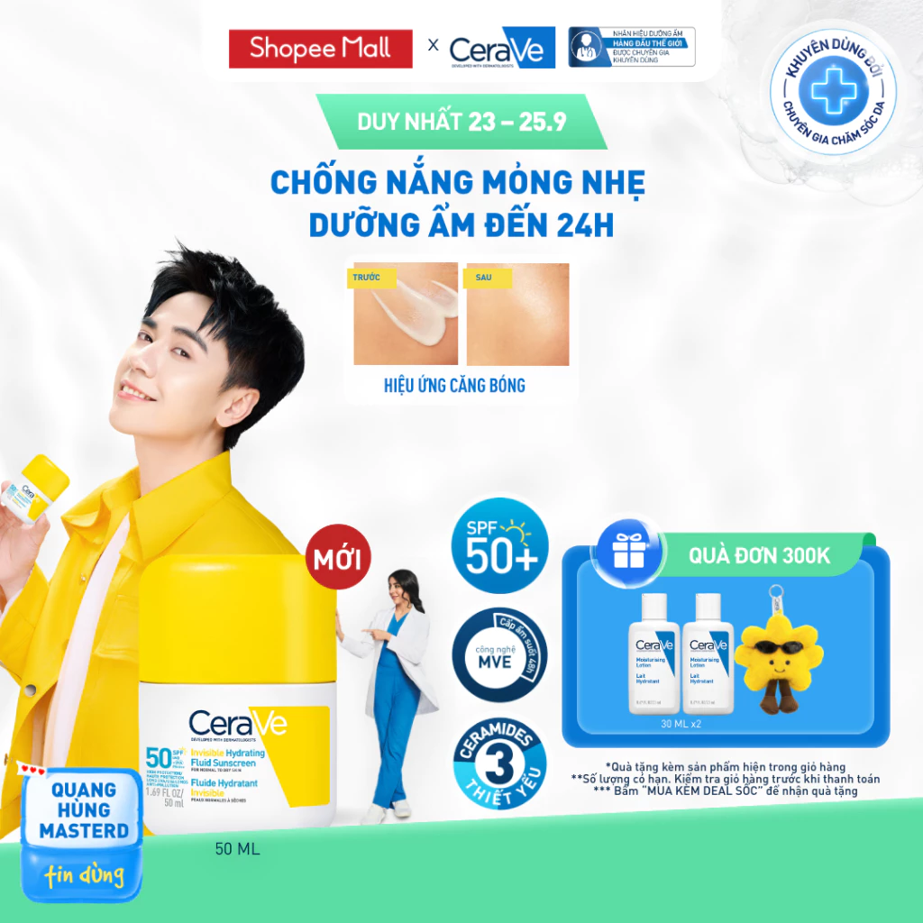 |ĐỘC QUYỀN ONLINE| Sữa chống nắng CeraVe mỏng nhẹ dưỡng ẩm đến 24 giờ