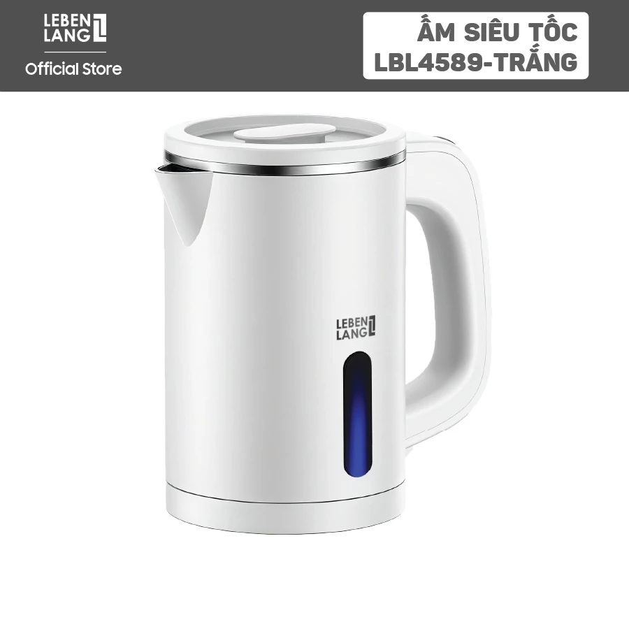 Ấm Siêu Tốc Lebenlang LBL2318, Dung Tích 800ml, Công Suất 1000W, Tự Ngắt, Đèn Báo, Nhỏ Gọn BH 2 Năm