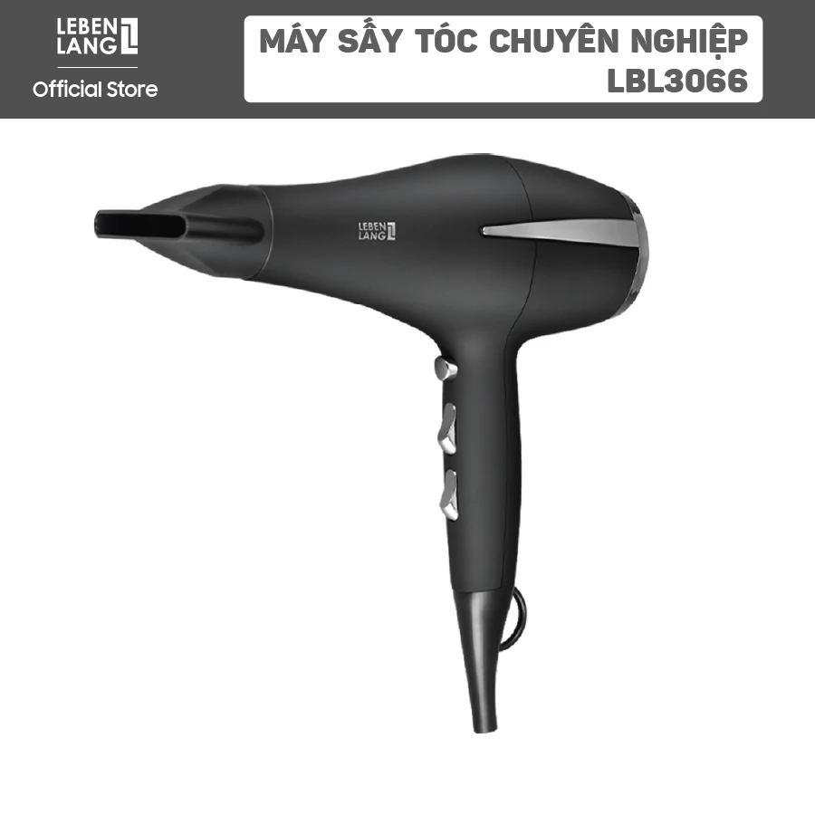 Máy Sấy Tóc Lebenlang LBL3066, công suất 2400W,  2 Chiều Nóng Lạnh Công Nghệ Ion Kèm 2 Đầu Sấy