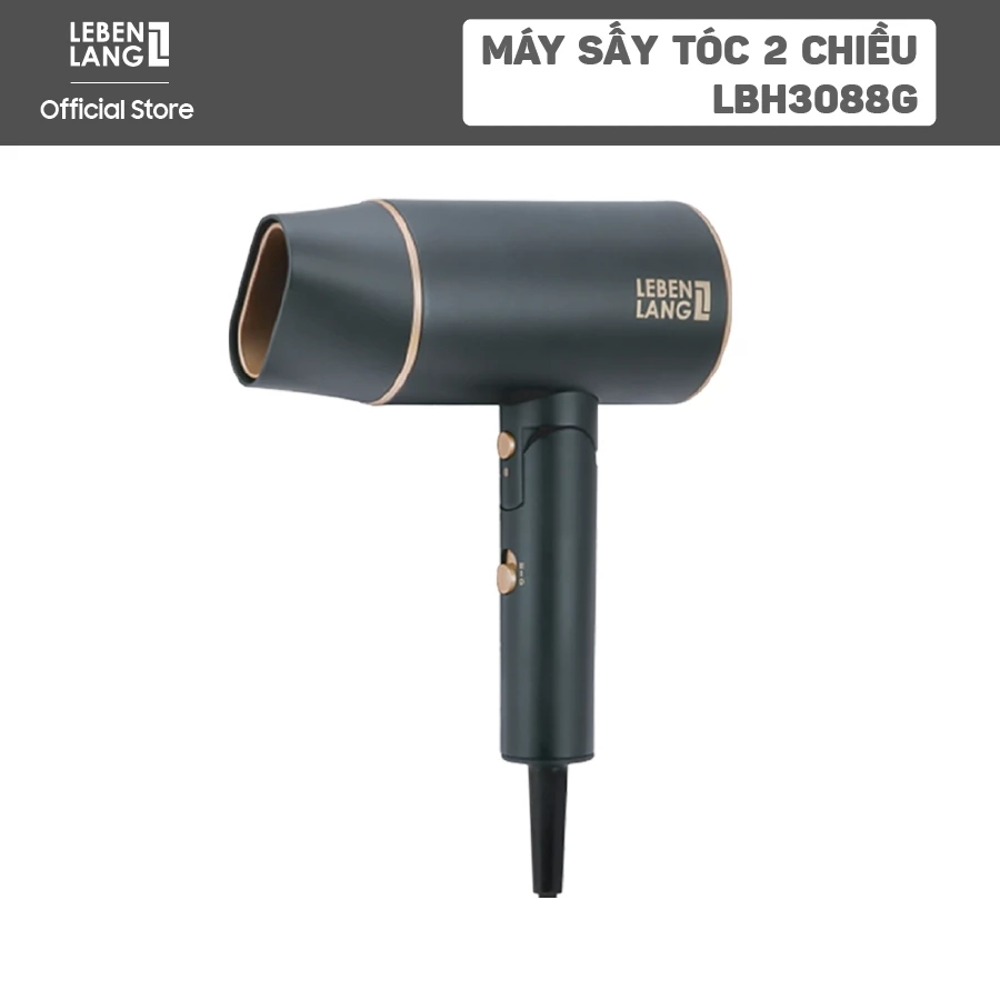Máy sấy tóc Lebenlang LBH3088, 2100W, 2 chiều nóng lạnh, sấy lạnh bấm giữ, gấp gọn, công nghệ ion