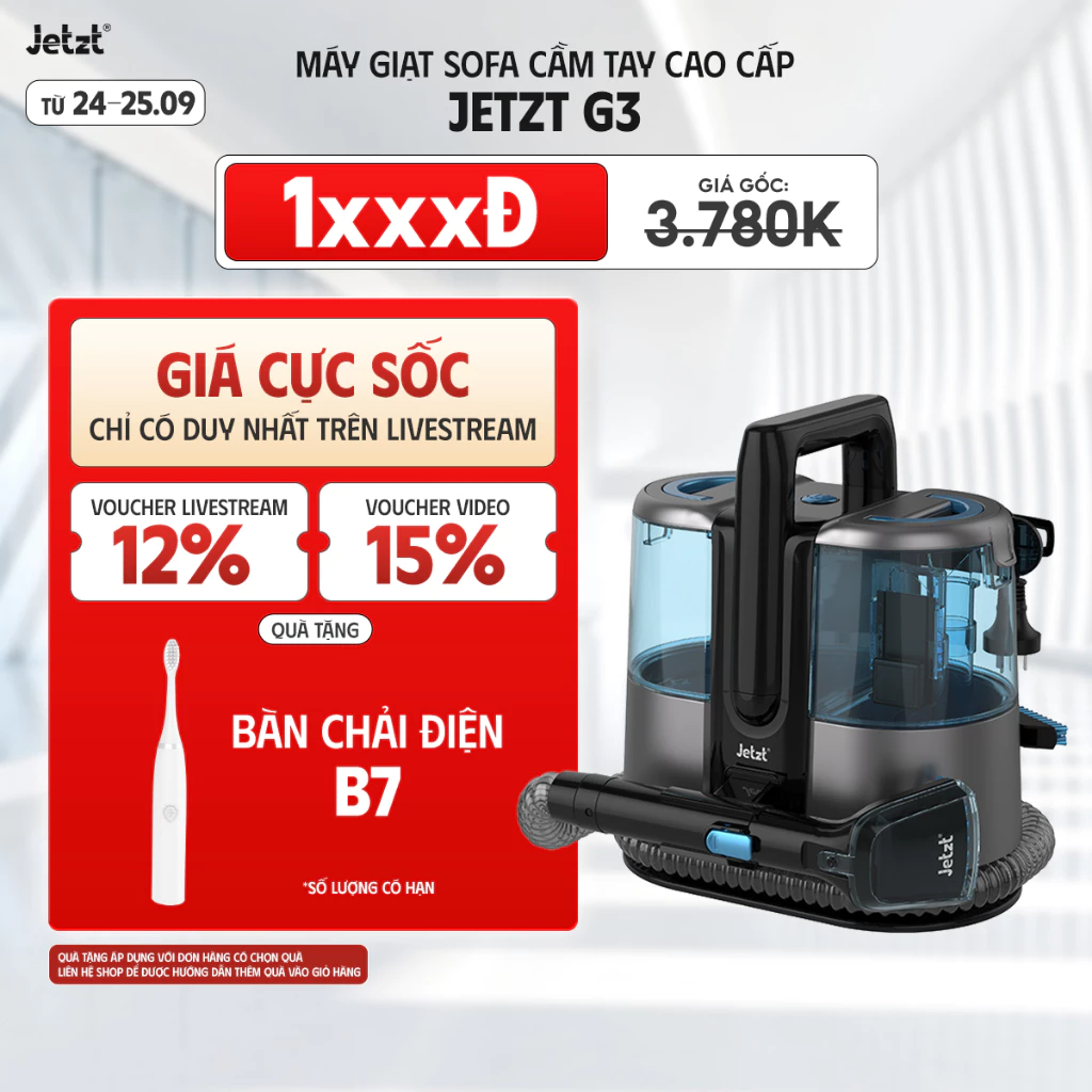 Máy giặt cầm tay cao cấp Jetzt dành cho ghế sofa, nệm thảm
