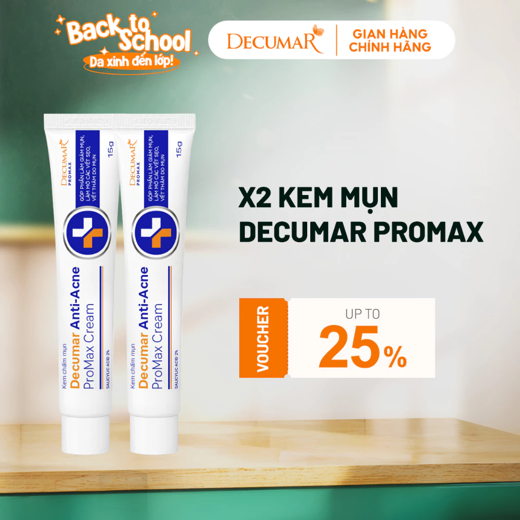 Combo 2 Kem Chấm Giảm Mụn Giảm Sưng Viêm, Mờ Thâm Sẹo Thế Hệ Mới Decumar ProMax 15g - DPM2K