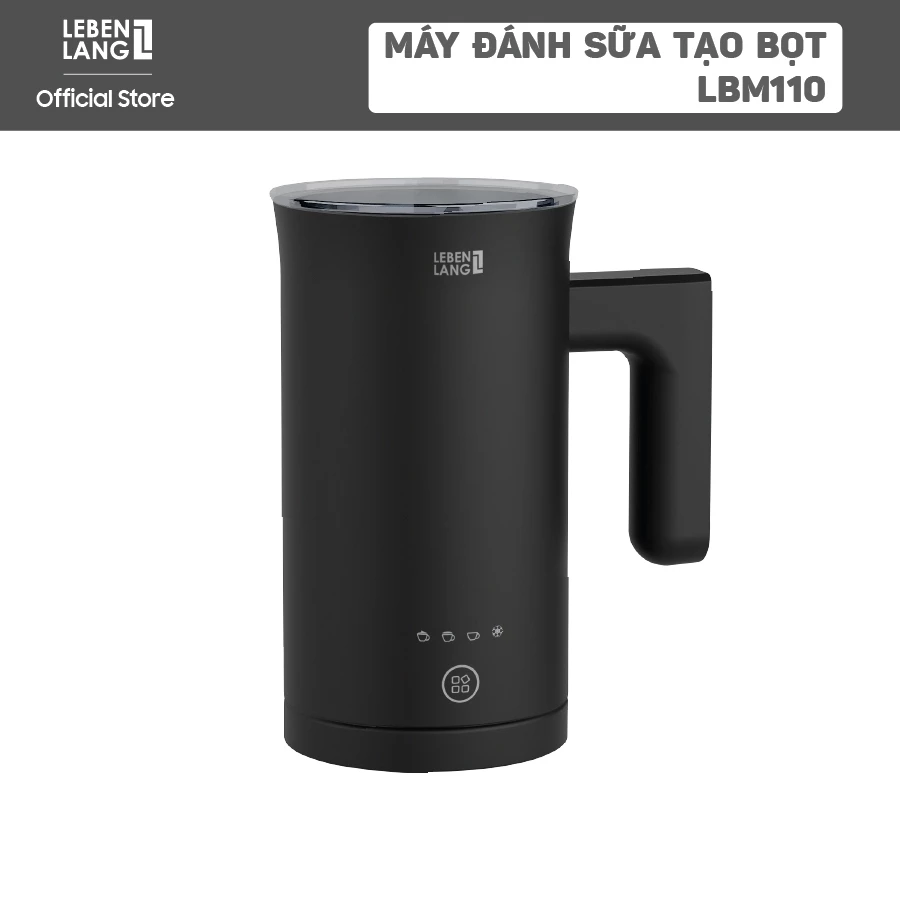 Máy Đánh Sữa, Tạo Bọt LEBENLANG LBM110 (500W, 150-300ml) - 4 Chế Độ, Điều Khiển Cảm Ứng Một Chạm