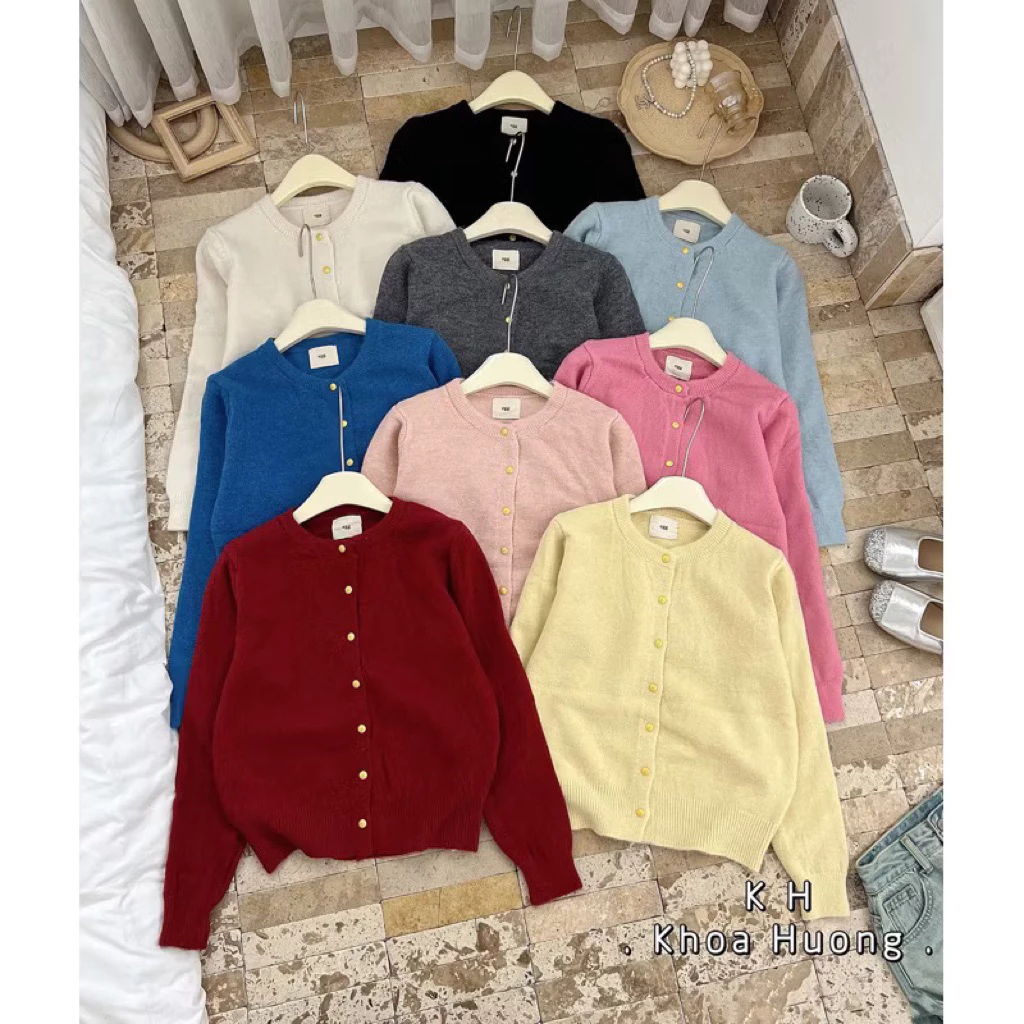 ( HÀNG SẴN LOẠI 1 ) Áo cardigan len lông thỏ mác EGG cúc đồng basic dày dặn hàng QC NA110
