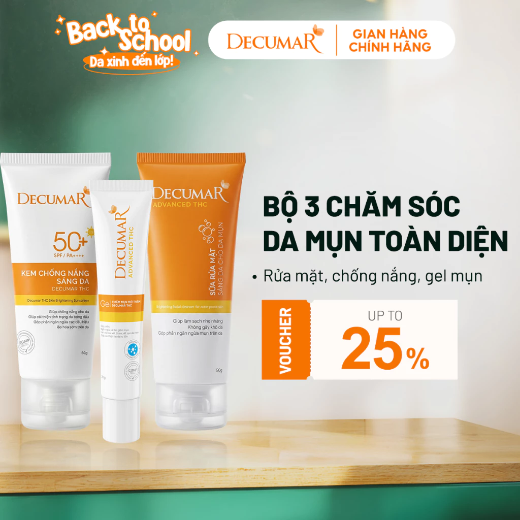 Combo giảm mụn phiên bản giới hạn Decumar THC - THC03, DTS10, THN50