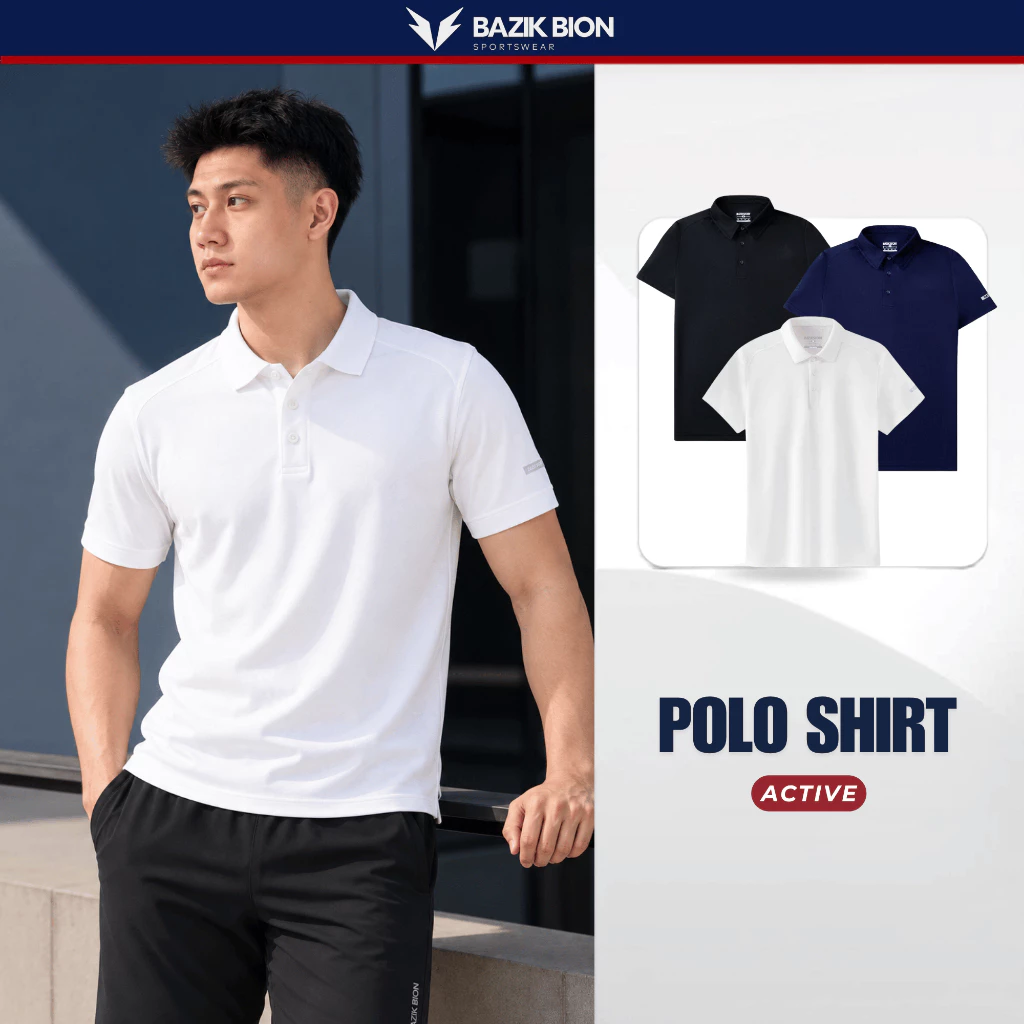Áo Polo Nam Đa Năng BAZIK Active Co Giãn 4 Chiều Vận Động Thoải Mái, Đi làm, Đi chơi, Thể Thao - A06