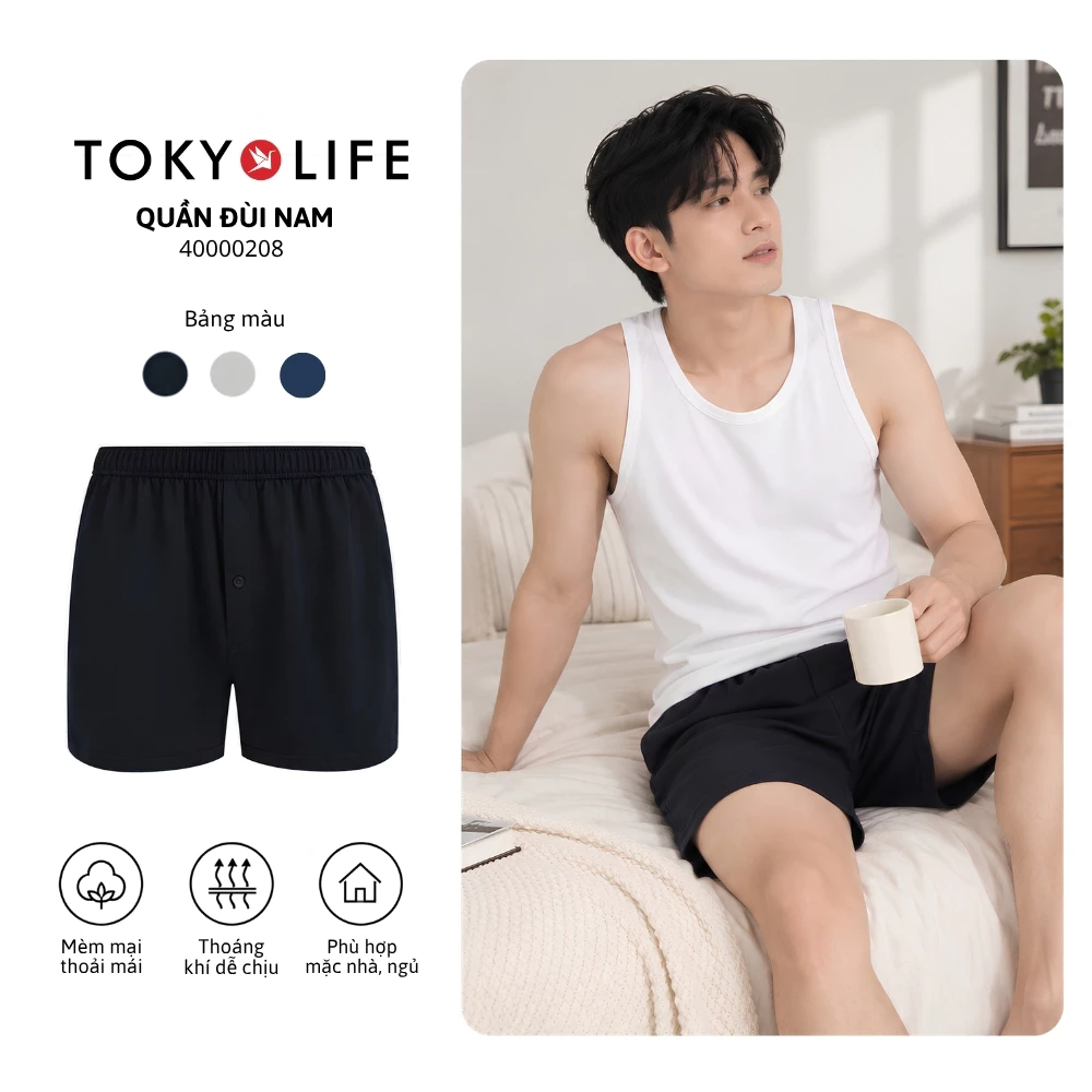 Combo 2 Quần Đùi Nam Mặc Nhà Kiểu Nhật Chất Liệu Cotton Thoải Mái Thoáng Mát TOKYOLIFE - 40000208