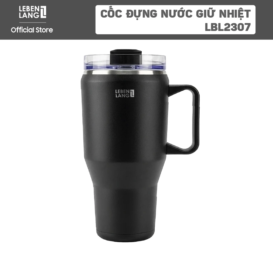 Cốc Giữ Nhiệt Lebenlang LBL2307 (1200ml) - Inox 304 Cao Cấp, Có Tay Cầm Và Ống Hút Tiện Lợi