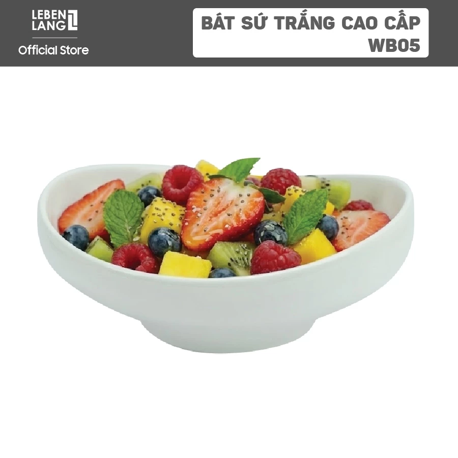 Bát sứ cao cấp Lebenlang WB05, 21.5cm, Bát tô lớn ăn mì, phở, canh, salad, sứ dày cao cấp-chính hãng
