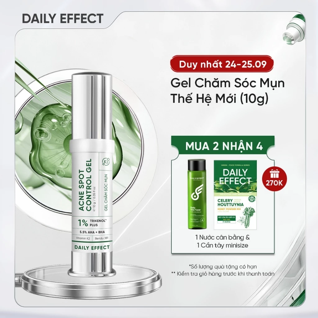 Gel Chấm Mụn Thế Hệ Mới DAILY EFFECT Acne Spot Control Gel (5g & 10g)