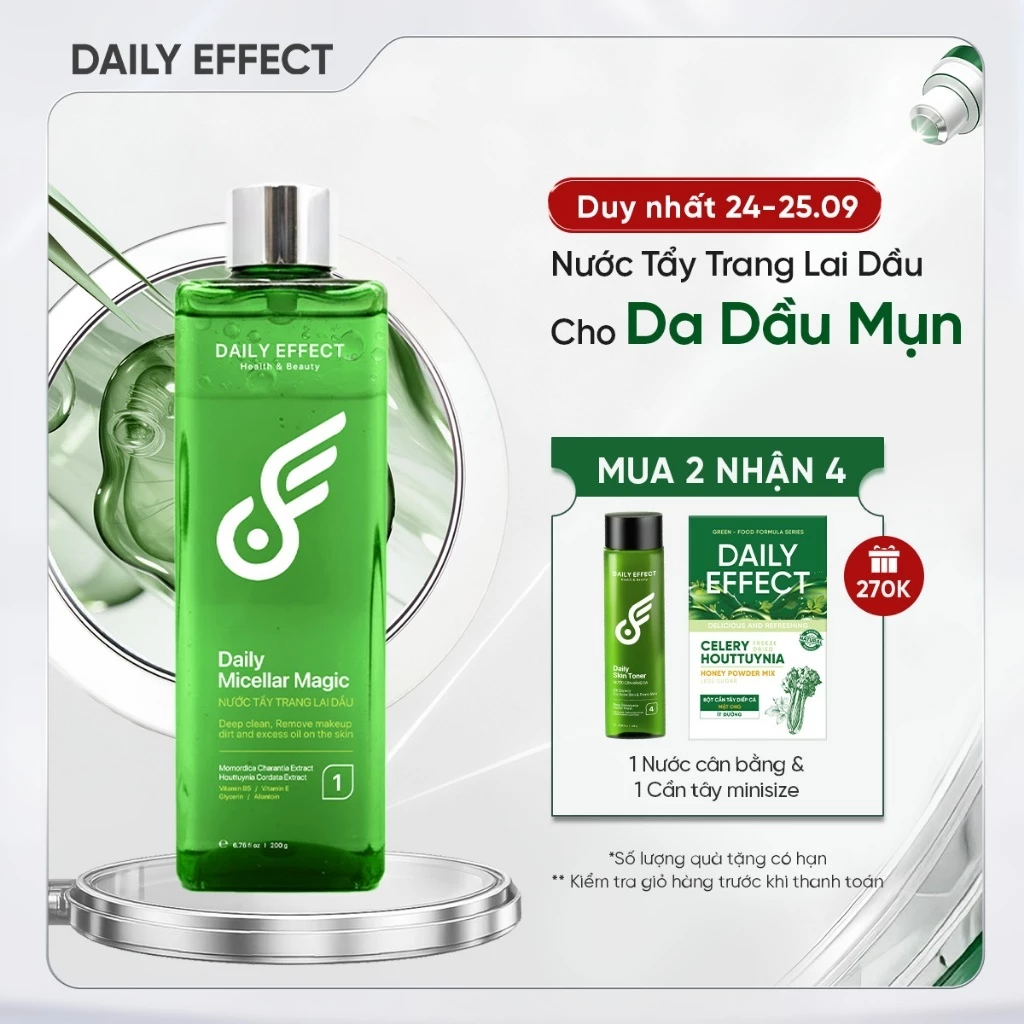 Nước Tẩy Trang Cho Da Dầu Mụn DAILY EFFECT Daily Micellar Magic (200g)