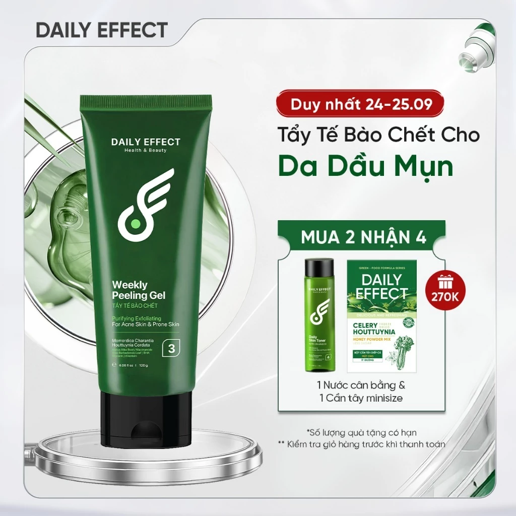 Tẩy Tế Bào Chết Cho Da Dầu Mụn DAILY EFFECT Weekly Peeling Gel (120g)