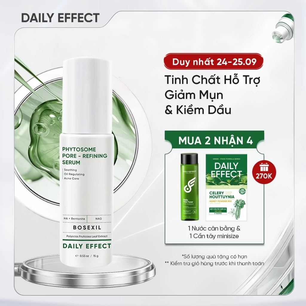Serum Giảm Mụn Và Kiểm Soát Dầu DAILY EFFECT Phytosome Pore - Refining Serum (15g)