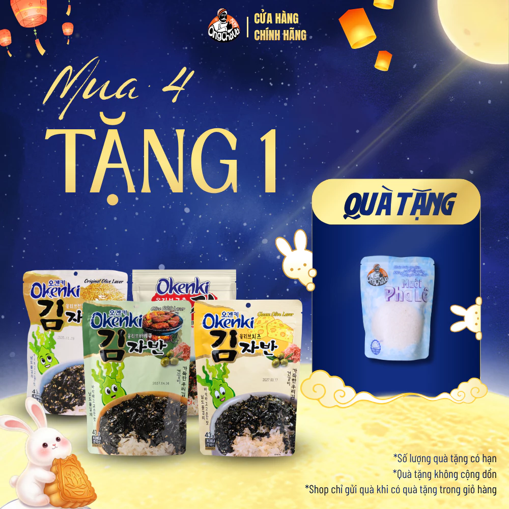 Combo 4 gói Rong Biển Okenki  – Ăn Sang Giá Hời - Nhập khẩu Hàn Quốc