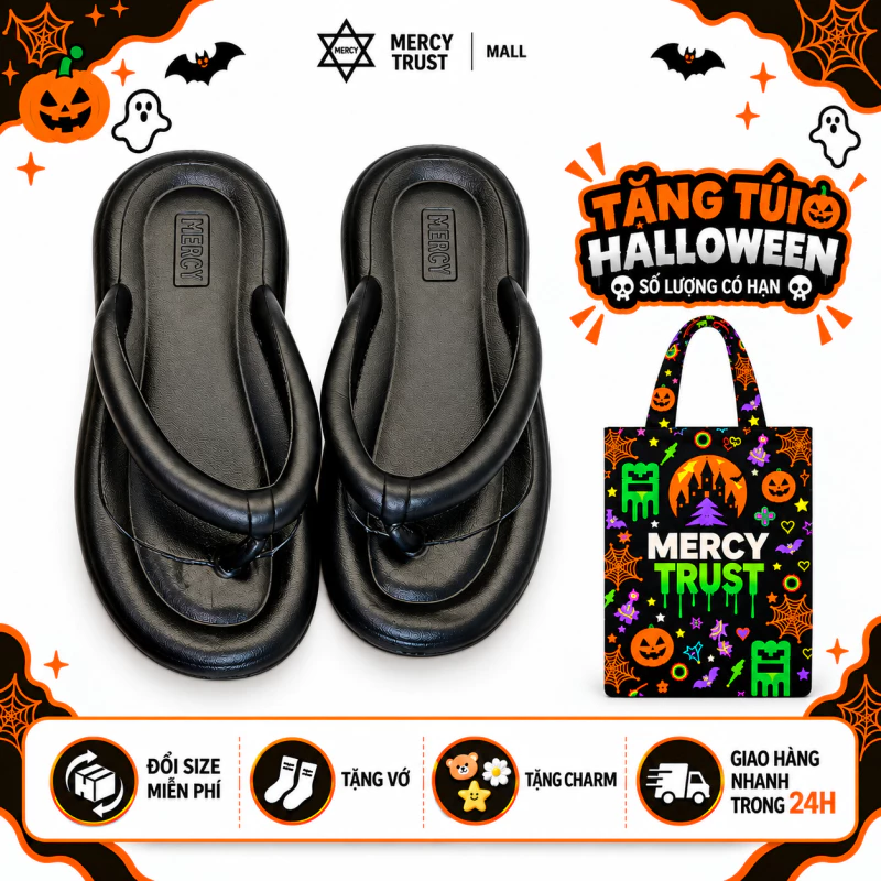 [TẶNG TÚI HALLOWEEN] Dép Kẹp Xỏ Ngón MERCY TRUST MC08 SEA Đúc Nguyên Khối Nữ chất liệu EVA – Êm Nhẹ