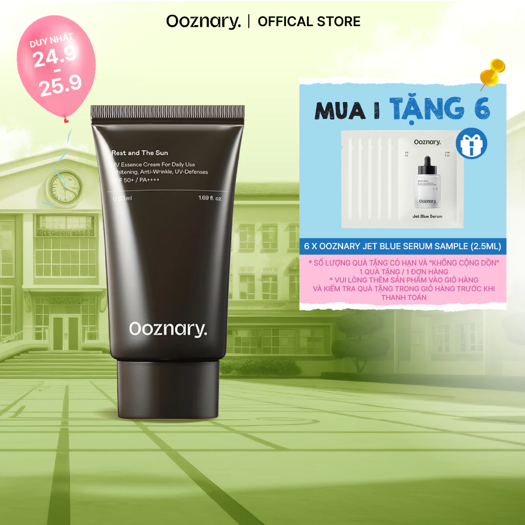 Kem chống nắng Ooznary Rest and The Sun SPF 50+ / PA++++ 50ml làm dịu da kiểm soát dầu