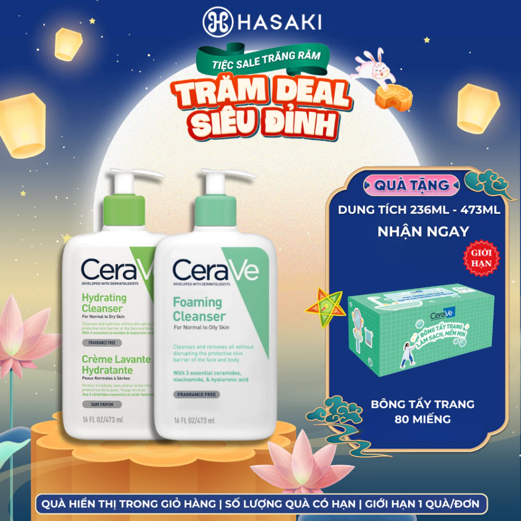 [DAILY] Sữa Rửa Mặt Cerave Sạch Sâu Cho Da Thường Đến Da Dầu, Da Khô Hasaki Sản Phẩm Chính Hãng