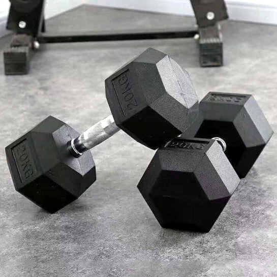 Tạ tay lục giác cao cấp gang bọc cao su dùng luyện tập thể thao, gym, tập lực tay bền đẹp