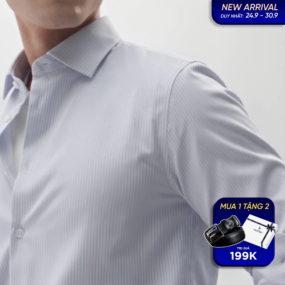 [DEAL New T9] Sơ mi nam công sở HARI, công nghệ dệt Jacquard Smart, bền màu, thoáng mát,chuẩn form Slim Fit - HUSSIO