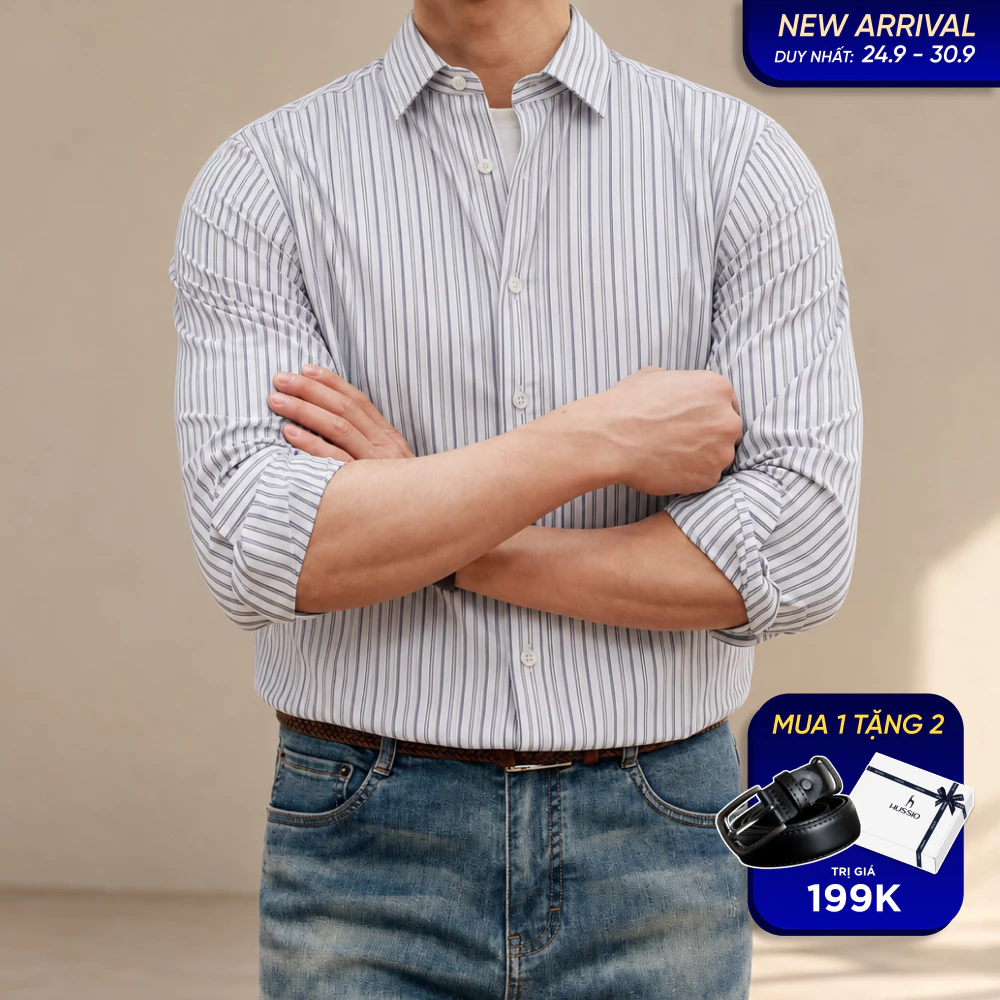 [DEAL New T9] Sơ mi nam công sở TESTA chất liệu rayon mềm mịn, thoáng mát, bền màu,chuẩn form Slim Fit- HUSSIO