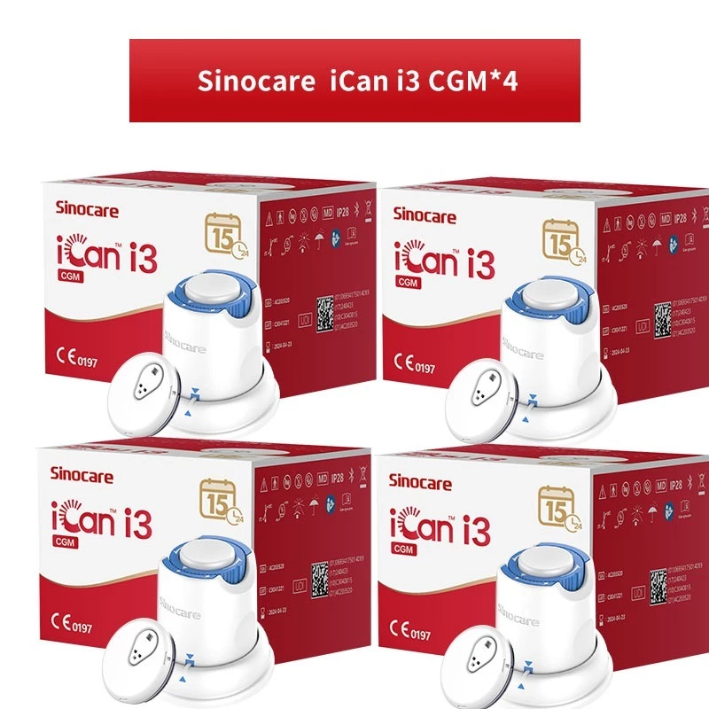 Sinocare iCan i3 CGM Máy đo đường huyết liên tục Một bộ trong 15 ngày Combo 4 bộ