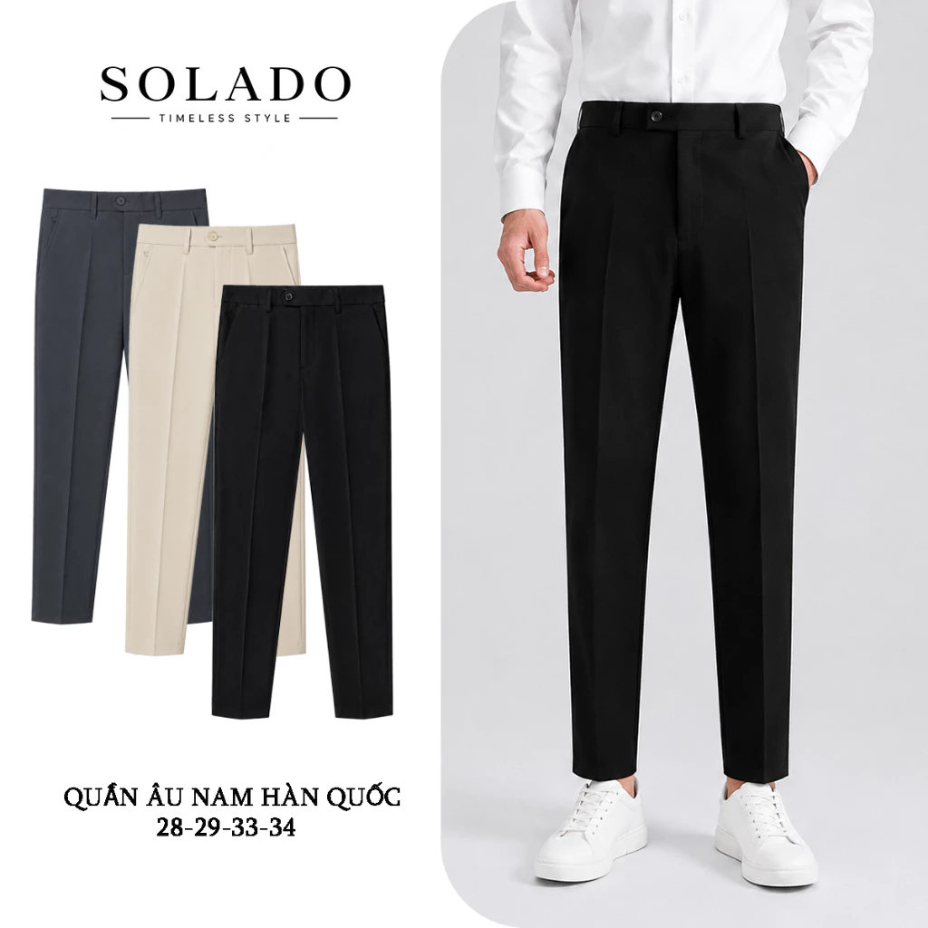 Quần Tây Nam Hàn Quốc SOLADO Ống Côn Công Sở Vải Tuyết Hàn Vải Dày Dặn QA1