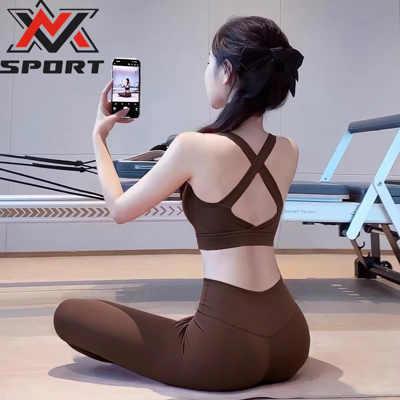[K261] Áo Bra Thể Thao Cổ Vuông Lưng Đan Chéo Co Giãn 4 Chiều, Áo Tập Gym Yoga Nữ Kèm Mút Ngực