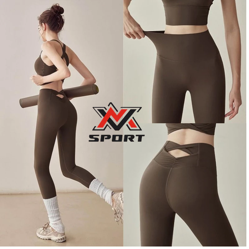 [K261] Quần Legging Nữ Cạp Cao Tôn Dáng Lưng Khoét Đan Chéo, Quần Tập Gym Yoga Co Giãn 4 Chiều