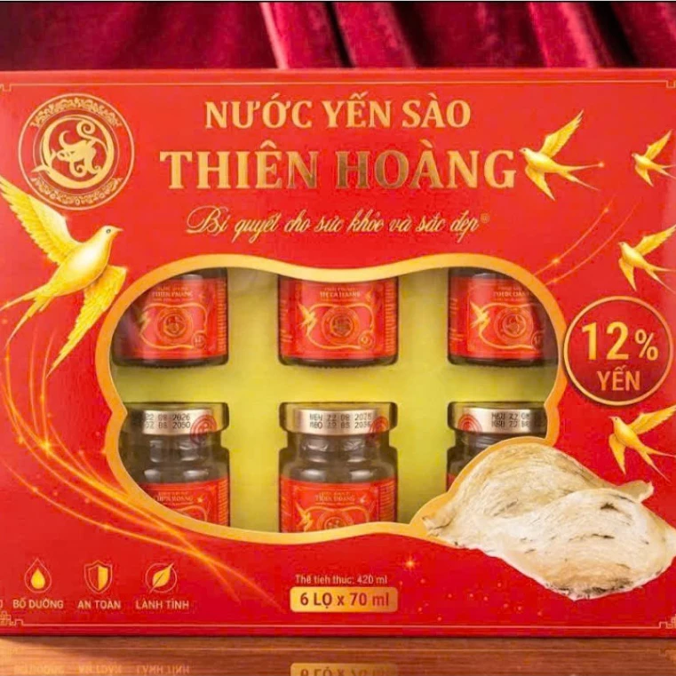 Yến Sào Thiên Hoàng 12% Hộp 6 Lọ x 70ml
