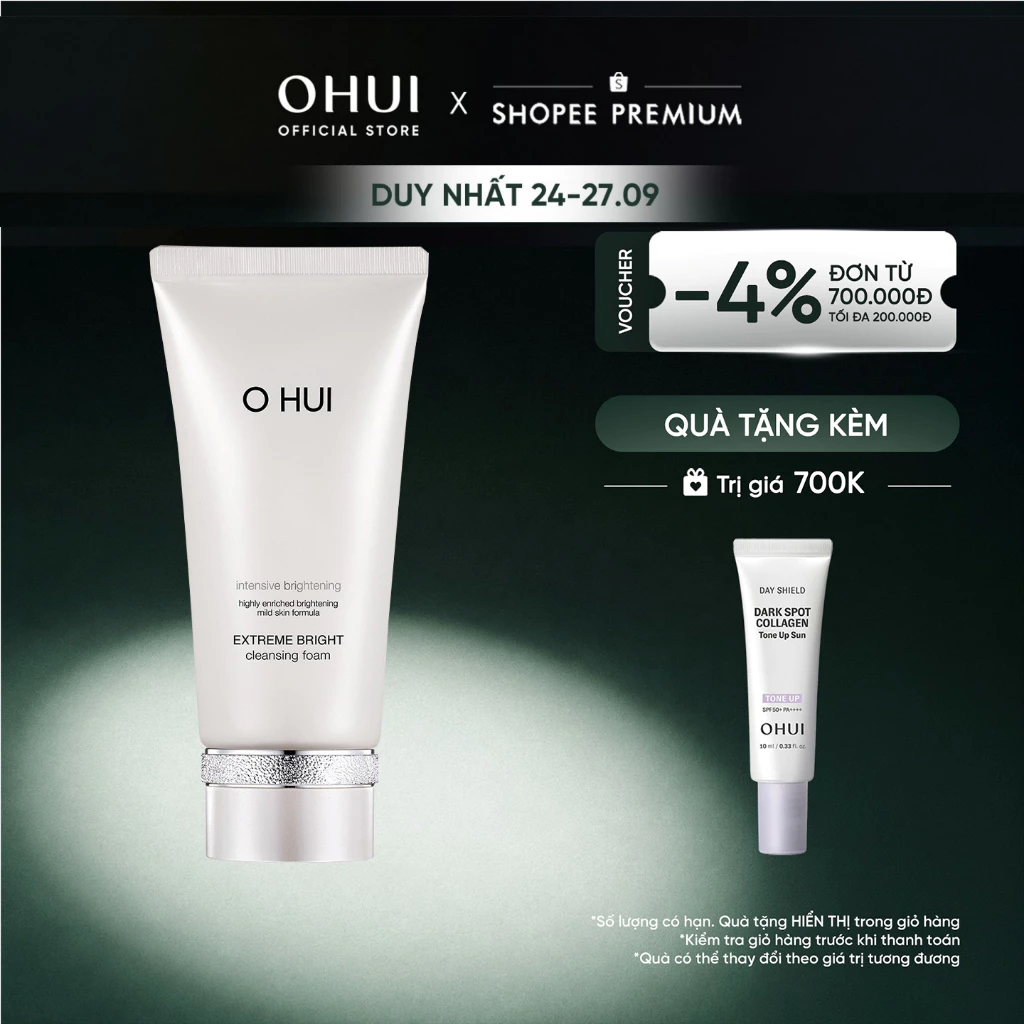 [OHUI Official] Sữa rửa mặt dưỡng trắng OHUI Extreme Bright Cleansing Foam 160ml
