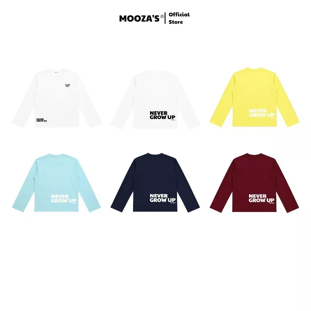 Mooza Studio Áo Thun Tay Dài Form Oversize Cotton 100% - Unisex Nam Nữ Local Brand Chính Hãng/Never Grow Up