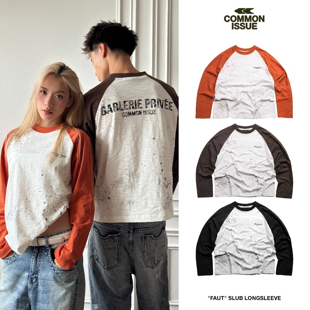 [DEAL MỞ BÁN 24.9] Áo Raglan Tay Dài Form Boxy "FAUT” Chất Vải Slub Mỏng 220gsm Unisex Nam Nữ | Common Issue