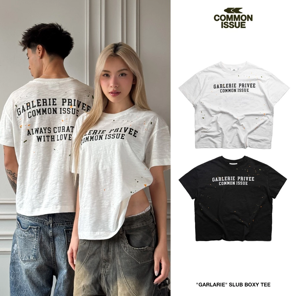 [DEAL MỞ BÁN 24.9] Áo Thun Form Boxy "GARLERIE” Chất Vải Slub Mỏng 220gsm Unisex Nam Nữ | Common Issue