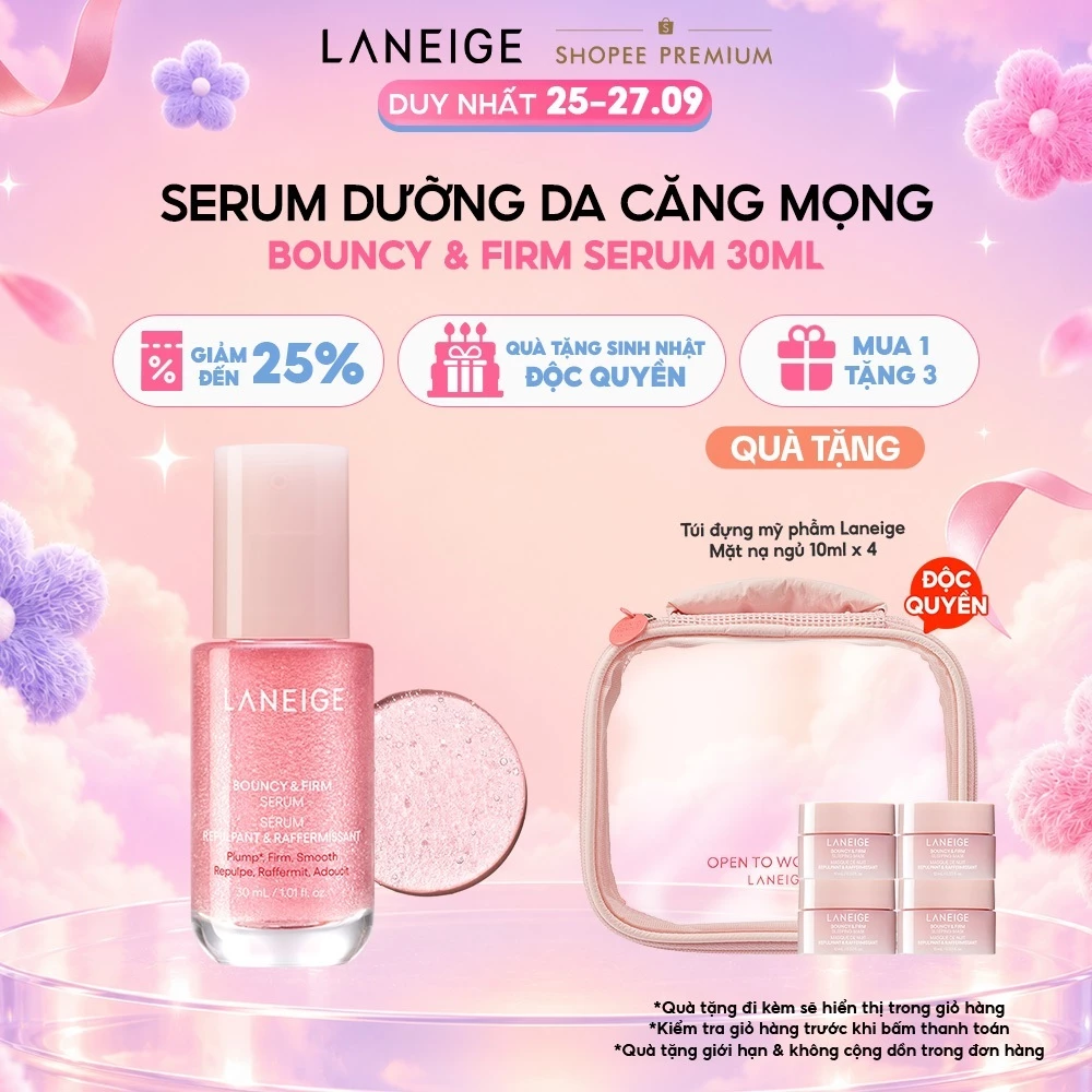 Serum tăng cường collagen, làm mờ dấu hiệu lão hóa, giúp da căng sáng Laneige Bouncy & Firm Serum 30ml