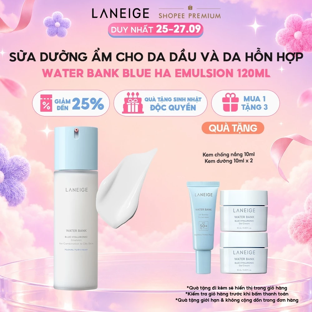 Sữa Dưỡng Phục Hồi Và Cân Bằng Độ Ẩm Chuyên Sâu Laneige Water Bank Blue HA Emulsion Oily 120ml