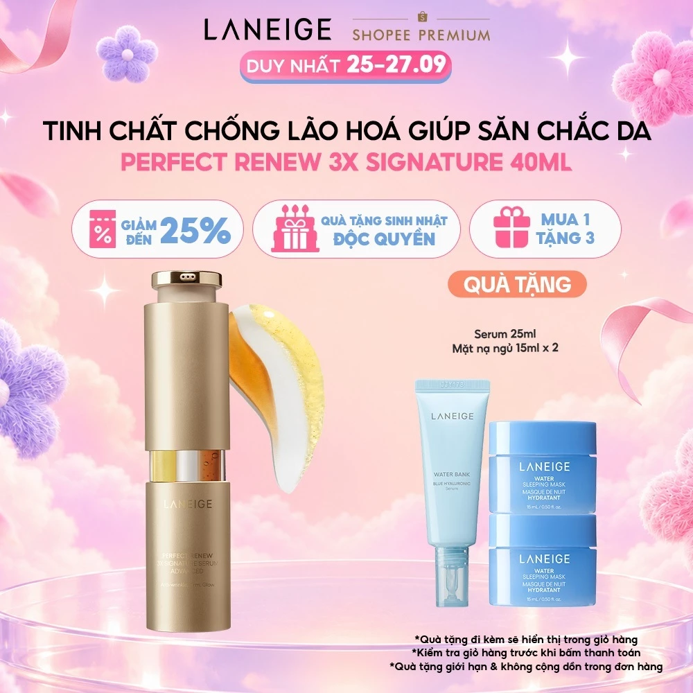 Tinh Chất Chống Lão Hoá, săn chắc và căng bóng da Laneige Serum Perfect Renew 3X Signature 40ml