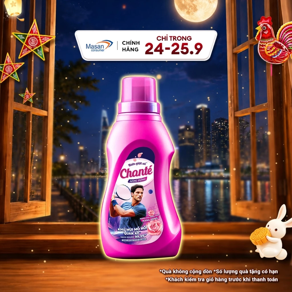 [Chọn hương] Nước giặt xả Chanté Active cao cấp 8 trong 1 chai x 1kg