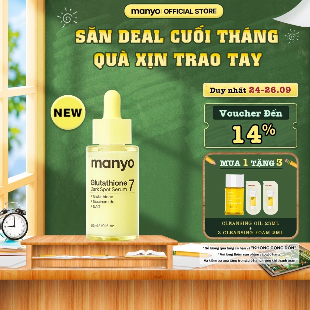 [Mới] Tinh chất làm mờ thâm nám manyo Glutathione 7 Dark Spot Serum 30ml