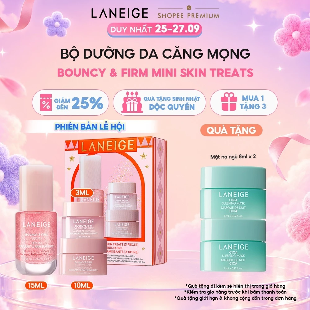 [Phiên bản lễ hội] BỘ DƯỠNG DA CĂNG MỌNG LANEIGE BOUNCY & FIRM MINI SKIN TREATS